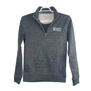 00765 Weatherproof VTG Nashville Pullover Quarter Zip Heather Grey Sweatshirt S